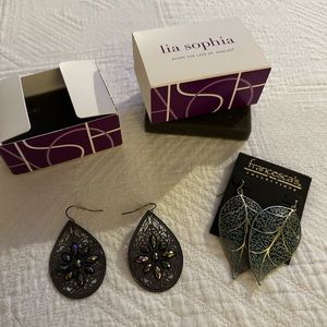Lia Sophia and Francesca Earrings - 2 pair